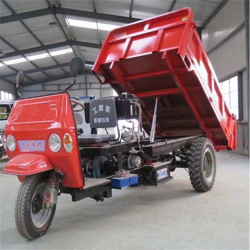 小型工程运料自卸三轮车 农用18马力柴油机动自卸三轮车