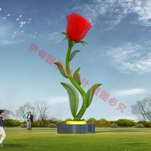 玫瑰雕塑 园林景观雕塑设计 玫瑰花园雕塑